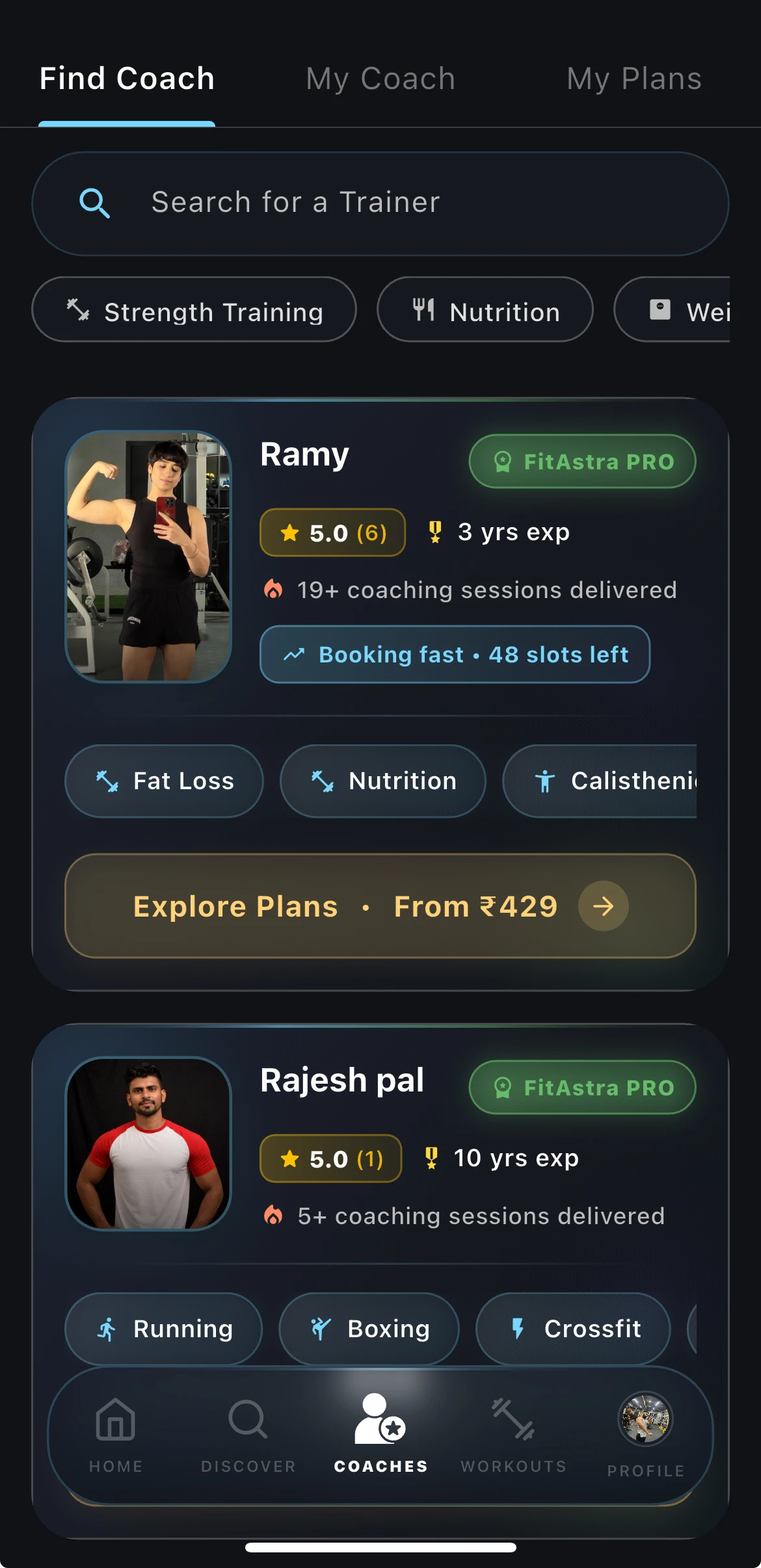 Book verified coaches