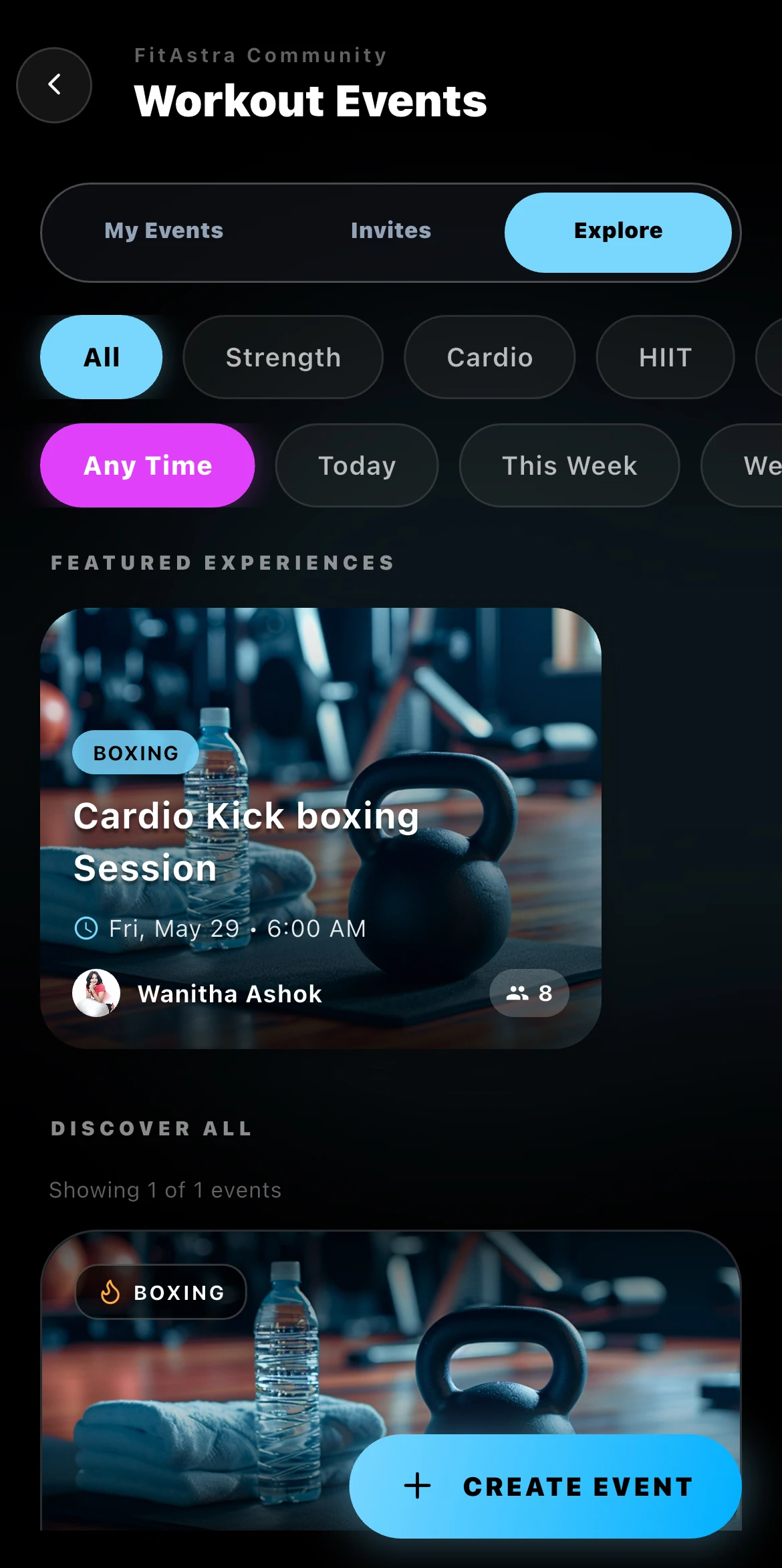 Workout Events